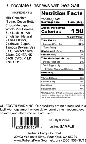 Chocolate Cashews with Sea Salt