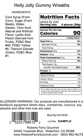 Holly Jolly Gummy Wreaths 12 oz.