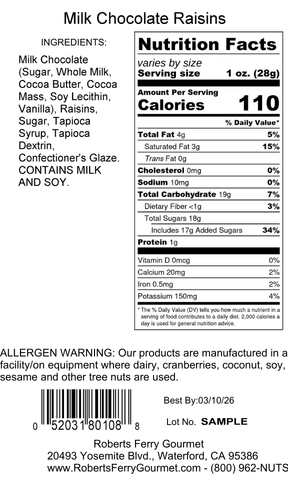 Milk Chocolate Raisins